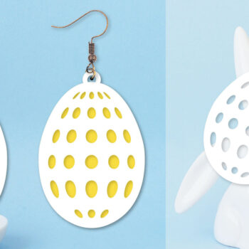 Intra απο ξύλο plywood  Χρώμα wenge 3mm-4mm πάχος - Πασχαλινά σκουλαρίκια I Πασχαλινό αυγό Δίασταση 3x3 cm INTRAFABR-96811669 - Image 1