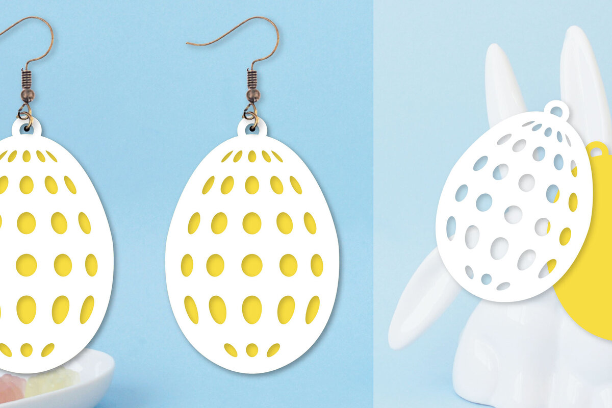 Intra απο ξύλο plywood  Χρώμα wenge 3mm-4mm πάχος - Πασχαλινά σκουλαρίκια I Πασχαλινό αυγό Δίασταση 3x3 cm INTRAFABR-96811669