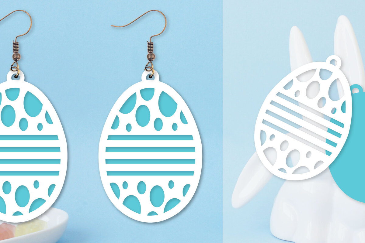 Intra απο ξύλο plywood  Χρώμα wenge 3mm-4mm πάχος - Πασχαλινά σκουλαρίκια I Πασχαλινό αυγό Δίασταση 3x3 cm INTRAFABR-96811714