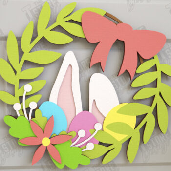 Intra απο ξύλο plywood  Χρώμα wenge 3mm-4mm πάχος - Πασχαλινή δέσμη στεφάνι |Διακόσμηση τοίχου Δίασταση 15x15 cm INTRAFABR-96811794 - Image 5