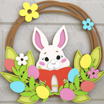 Intra απο ξύλο plywood  Χρώμα wenge 3mm-4mm πάχος - Πασχαλινή δέσμη στεφάνι |Διακόσμηση τοίχου Δίασταση 15x15 cm INTRAFABR-96811794 - Image 9