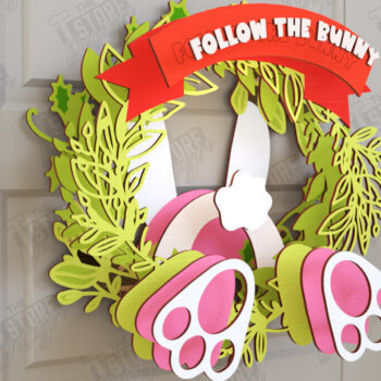 Intra απο ξύλο plywood  Χρώμα wenge 3mm-4mm πάχος - Πασχαλινό στεφάνι | Πασχαλινό σχέδιο Δίασταση 15x15 cm INTRAFABR-91982613 - Image 2