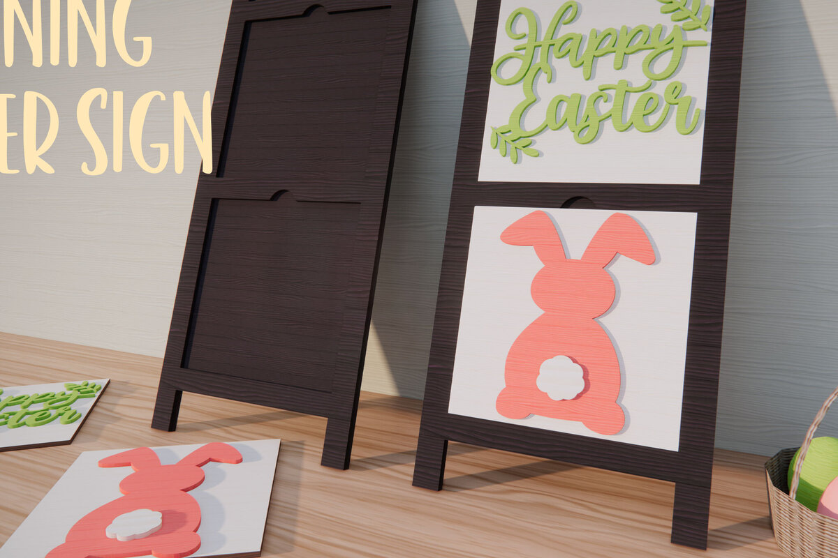 Intra απο ξύλο plywood  Χρώμα wenge 3mm-4mm πάχος - Πασχαλινή επιγραφή σκάλας Δίασταση 15x15 cm INTRAFABR-81907857