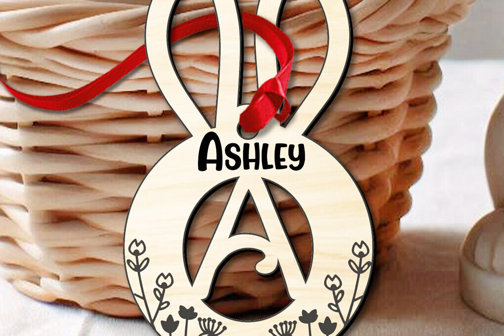 Intra απο ξύλο plywood  Χρώμα wenge 3mm-4mm πάχος - Πασχαλινό γράμμα μια ετικέτα καλαθιού λέιζερ Δίασταση 6x6 cm INTRAFABR-77956067