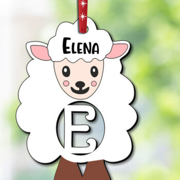 Intra απο ξύλο plywood Χρώμα wenge 3mm-4mm πάχος - Πασχαλινό γράμμα E Αρνί Στολίδι Πρόβατο Δίασταση 6x6 cm INTRAFABR-27188201 - Image 1