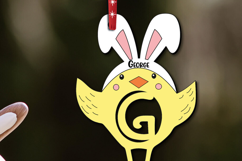 Intra απο ξύλο plywood  Χρώμα wenge 3mm-4mm πάχος - Πασχαλινό γράμμα G Bird Chicken Basket Δίασταση 6x6 cm INTRAFABR-120828666