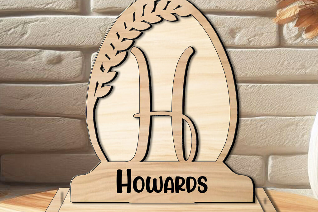 Intra απο ξύλο plywood  Χρώμα wenge 3mm-4mm πάχος - Πασχαλινό γράμμα H Οικογενειακή σφαίρα αλφάβητου Δίασταση 15x15 cm INTRAFABR-120841216