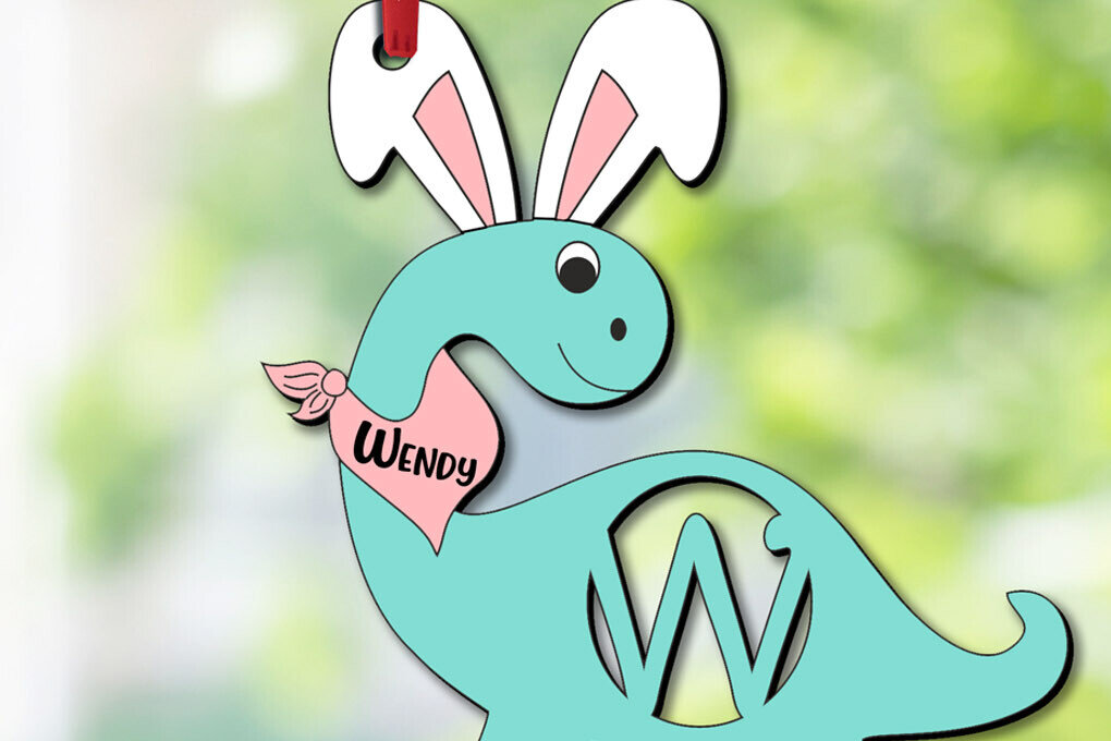 Intra απο ξύλο plywood  Χρώμα wenge 3mm-4mm πάχος - Πασχαλινό γράμμα W Καλάθι Dino Cut με λέιζερ Δίασταση 6x6 cm INTRAFABR-125386566