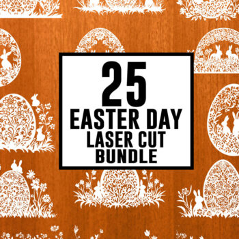 Intra απο ξύλο plywood  Χρώμα wenge 3mm-4mm πάχος - Easter Magic - 25 σχέδια κοπής με λέιζερ Δίασταση 4x4 cm INTRAFABR-77121082 - Image 1