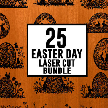 Intra απο ξύλο plywood  Χρώμα wenge 3mm-4mm πάχος - Easter Magic - 25 σχέδια κοπής με λέιζερ Δίασταση 4x4 cm INTRAFABR-77121082 - Image 2