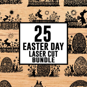 Intra απο ξύλο plywood  Χρώμα wenge 3mm-4mm πάχος - Easter Magic - 25 σχέδια κοπής με λέιζερ Δίασταση 4x4 cm INTRAFABR-77192985 - Image 1