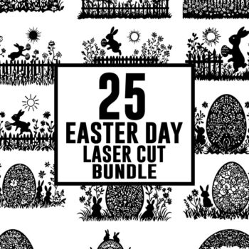 Intra απο ξύλο plywood  Χρώμα wenge 3mm-4mm πάχος - Easter Magic - 25 σχέδια κοπής με λέιζερ Δίασταση 4x4 cm INTRAFABR-77192985 - Image 2