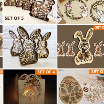 Intra απο ξύλο plywood  Χρώμα wenge 3mm-4mm πάχος - Πασχαλινό MEGA PACK Σχέδια κοπής με λέιζερ Δίασταση 6x6 cm INTRAFABR-76231991 - Image 1