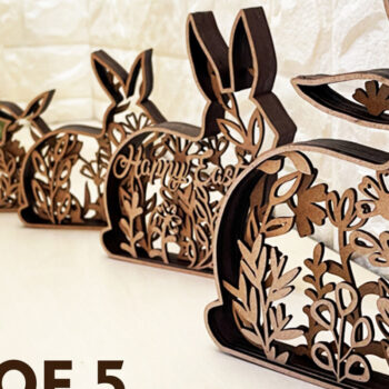 Intra απο ξύλο plywood  Χρώμα wenge 3mm-4mm πάχος - Πασχαλινό MEGA PACK Σχέδια κοπής με λέιζερ Δίασταση 6x6 cm INTRAFABR-76231991 - Image 4