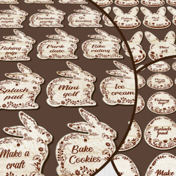 Intra απο ξύλο plywood  Χρώμα wenge 3mm-4mm πάχος - Πασχαλινό MEGA PACK Σχέδια κοπής με λέιζερ Δίασταση 6x6 cm INTRAFABR-76231991 - Image 8