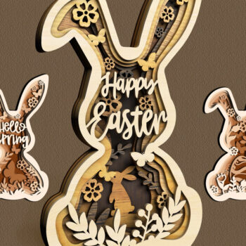 Intra απο ξύλο plywood  Χρώμα wenge 3mm-4mm πάχος - Πασχαλινό MEGA PACK Σχέδια κοπής με λέιζερ Δίασταση 6x6 cm INTRAFABR-76231991 - Image 9