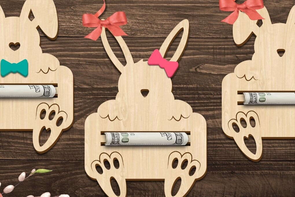 Intra απο ξύλο plywood  Χρώμα wenge 3mm-4mm πάχος - Πασχαλινή θήκη χρημάτων με λέιζερ Δίασταση 15x15 cm INTRAFABR-64972071