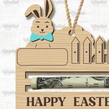 Intra απο ξύλο plywood Χρώμα wenge 3mm-4mm πάχος - Πασχαλινή θήκη χρημάτων με λέιζερ Δίασταση 15x15 cm INTRAFABR-119591810 - Image 1