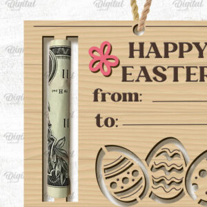 Intra απο ξύλο plywood  Χρώμα wenge 3mm-4mm πάχος - Πασχαλινή θήκη χρημάτων με λέιζερ Δίασταση 15x15 cm INTRAFABR-92265580