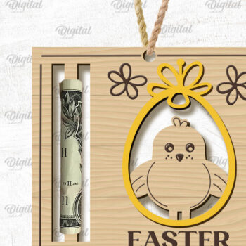 Intra απο ξύλο plywood Χρώμα wenge 3mm-4mm πάχος - Πασχαλινή θήκη χρημάτων με λέιζερ Δίασταση 15x15 cm INTRAFABR-29770003 - Image 1