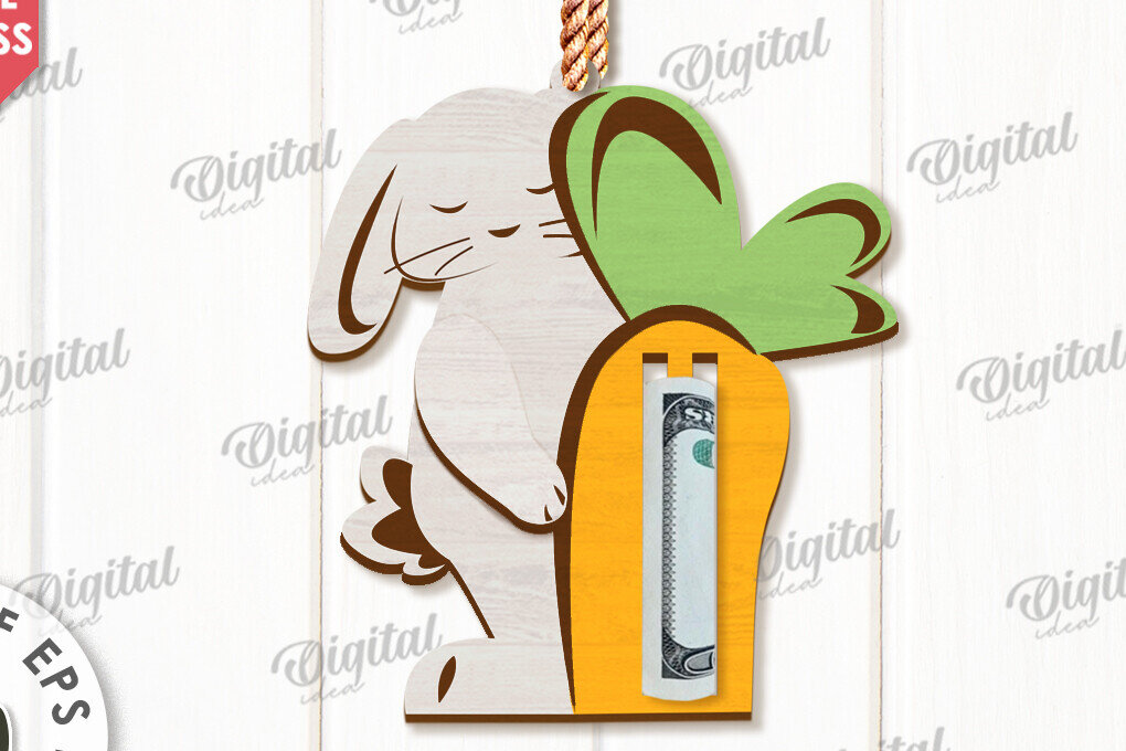 Intra απο ξύλο plywood  Χρώμα wenge 3mm-4mm πάχος - Πασχαλινή θήκη χρημάτων με λέιζερ Δίασταση 15x15 cm INTRAFABR-95790904