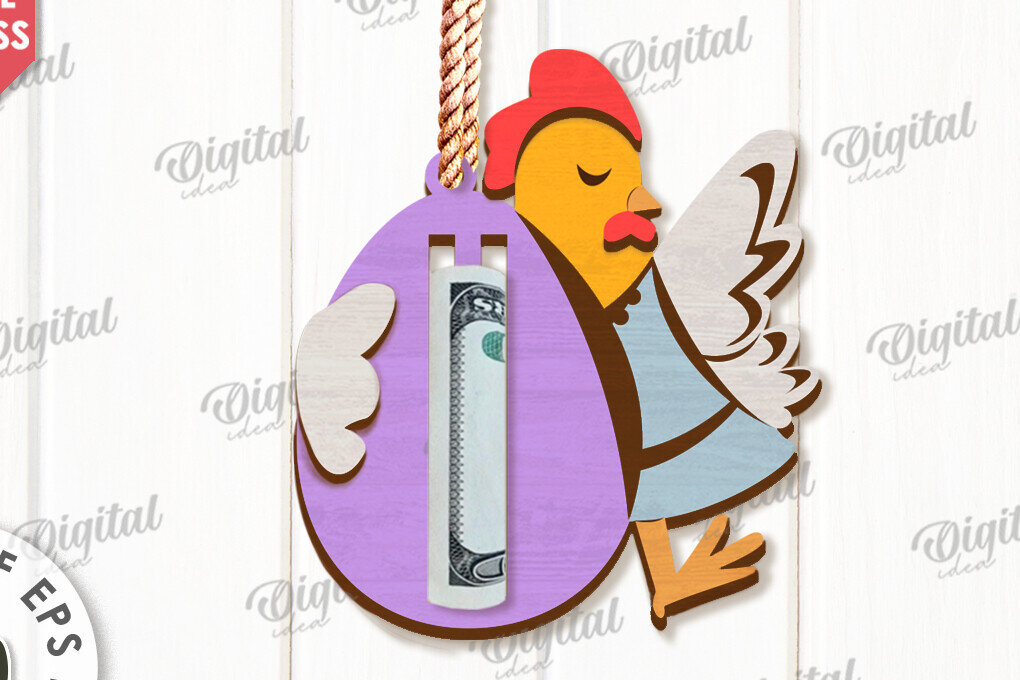 Intra απο ξύλο plywood  Χρώμα wenge 3mm-4mm πάχος - Πασχαλινή θήκη χρημάτων με λέιζερ Δίασταση 15x15 cm INTRAFABR-95790932