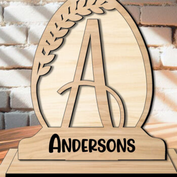 Intra απο ξύλο plywood Χρώμα wenge 3mm-4mm πάχος - Πασχαλινό μονόγραμμα Γράμμα μια οικογενειακή σφαίρα Δίασταση 15x15 cm INTRAFABR-119308162 - Image 2