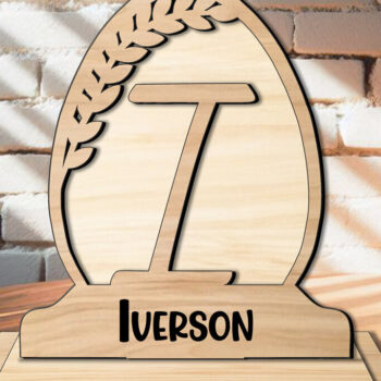 Intra απο ξύλο plywood  Χρώμα wenge 3mm-4mm πάχος - Πασχαλινό μονόγραμμα Γράμμα I Οικογενειακό Σπίτι Δίασταση 15x15 cm INTRAFABR-33282949 - Image 2