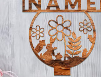 Intra απο ξύλο plywood Χρώμα wenge 3mm-4mm πάχος - Πασχαλινή πινακίδα με πόδι με λέιζερ Δίασταση 15x15 cm INTRAFABR-79441370 - Image 10