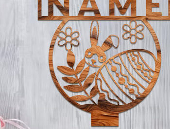 Intra απο ξύλο plywood Χρώμα wenge 3mm-4mm πάχος - Πασχαλινή πινακίδα με πόδι με λέιζερ Δίασταση 15x15 cm INTRAFABR-79441370 - Image 9