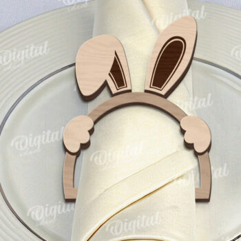 Intra απο ξύλο plywood  Χρώμα wenge 3mm-4mm πάχος - Πασχαλινά δαχτυλίδια χαρτοπετσέτας Πακέτο κοπής με λέιζερ Δίασταση 15x15 cm INTRAFABR-118026487 - Image 5