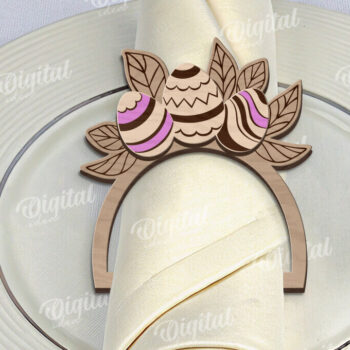 Intra απο ξύλο plywood  Χρώμα wenge 3mm-4mm πάχος - Πασχαλινά δαχτυλίδια χαρτοπετσέτας Πακέτο κοπής με λέιζερ Δίασταση 15x15 cm INTRAFABR-118026487 - Image 7