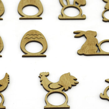 Intra απο ξύλο plywood  Χρώμα wenge 3mm-4mm πάχος - Πασχαλινά δαχτυλίδια χαρτοπετσέτας. κοπής με λέιζερ Δίασταση 15x15 cm INTRAFABR-118026520 - Image 3