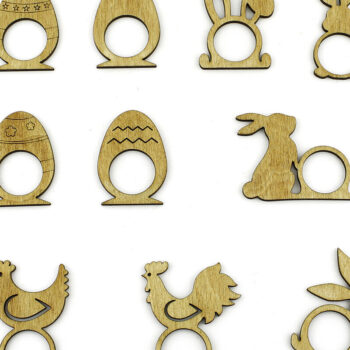 Intra απο ξύλο plywood  Χρώμα wenge 3mm-4mm πάχος - Πασχαλινά δαχτυλίδια χαρτοπετσέτας. κοπής με λέιζερ Δίασταση 15x15 cm INTRAFABR-118026520 - Image 4