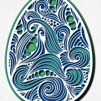 Intra απο ξύλο plywood  Χρώμα wenge 3mm-4mm πάχος - Πασχαλινό στολίδι - 3D Layered Δίασταση 6x6 cm INTRAFABR-118026555 - Image 1