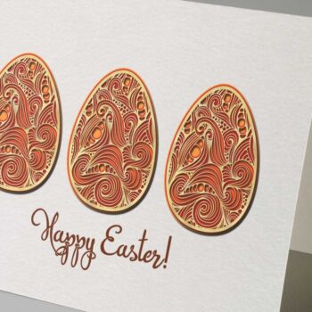 Intra απο ξύλο plywood  Χρώμα wenge 3mm-4mm πάχος - Πασχαλινό στολίδι - 3D Layered Δίασταση 6x6 cm INTRAFABR-118026555 - Image 2