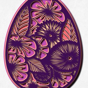 Intra απο ξύλο plywood Χρώμα wenge 3mm-4mm πάχος - Πασχαλινό στολίδι - 3D Layered Δίασταση 6x6 cm INTRAFABR-118026611 - Image 1