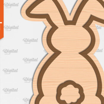 Intra απο ξύλο plywood Χρώμα wenge 3mm-4mm πάχος - Πασχαλινό στολίδι . Λαγουδάκι του Πάσχα Δίασταση 6x6 cm INTRAFABR-118025973 - Image 1