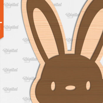 Intra απο ξύλο plywood Χρώμα wenge 3mm-4mm πάχος - Πασχαλινό στολίδι . Λαγουδάκι του Πάσχα Δίασταση 6x6 cm INTRAFABR-118026032 - Image 1