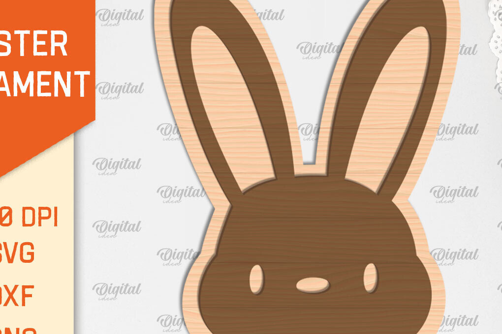 Intra απο ξύλο plywood  Χρώμα wenge 3mm-4mm πάχος - Πασχαλινό στολίδι . Λαγουδάκι του Πάσχα Δίασταση 6x6 cm INTRAFABR-118026032