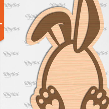 Intra απο ξύλο plywood Χρώμα wenge 3mm-4mm πάχος - Πασχαλινό στολίδι . Λαγουδάκι του Πάσχα Δίασταση 6x6 cm INTRAFABR-71823392 - Image 1