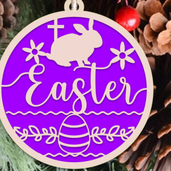 Intra απο ξύλο plywood Χρώμα wenge 3mm-4mm πάχος - Πασχαλινό στολίδι κοπής με λέιζερ Δίασταση 6x6 cm INTRAFABR-99698453 - Image 1