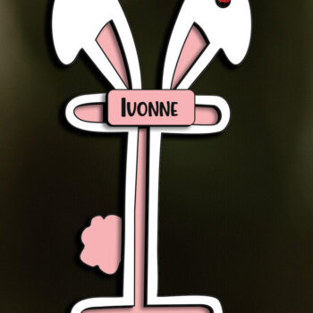 Intra απο ξύλο plywood  Χρώμα wenge 3mm-4mm πάχος - Πασχαλινό Στολίδι Λέιζερ Γράμμα Ι Καλάθι Δίασταση 6x6 cm INTRAFABR-120420834 - Image 3