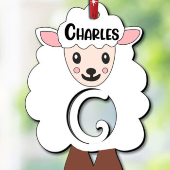 Intra απο ξύλο plywood  Χρώμα wenge 3mm-4mm πάχος - Πασχαλινό Στολίδι Γράμμα Γ Πρόβατο Δίασταση 6x6 cm INTRAFABR-120420884 - Image 2