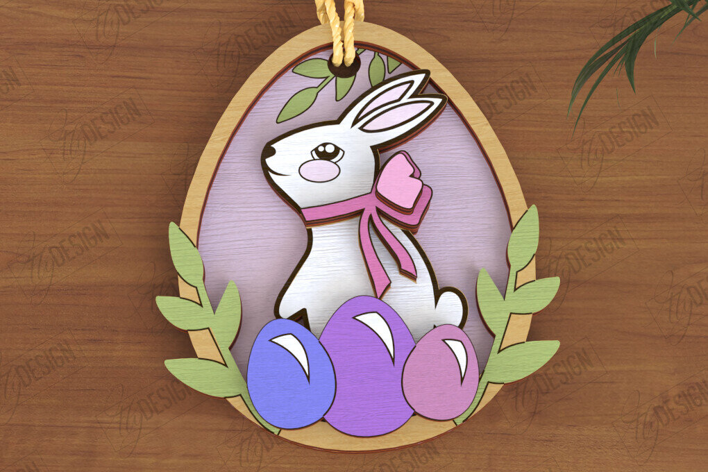 Intra απο ξύλο plywood  Χρώμα wenge 3mm-4mm πάχος - Πασχαλινά Στολίδια | Πασχαλινή κρεμαστή διακόσμηση Δίασταση 6x6 cm INTRAFABR-99384091