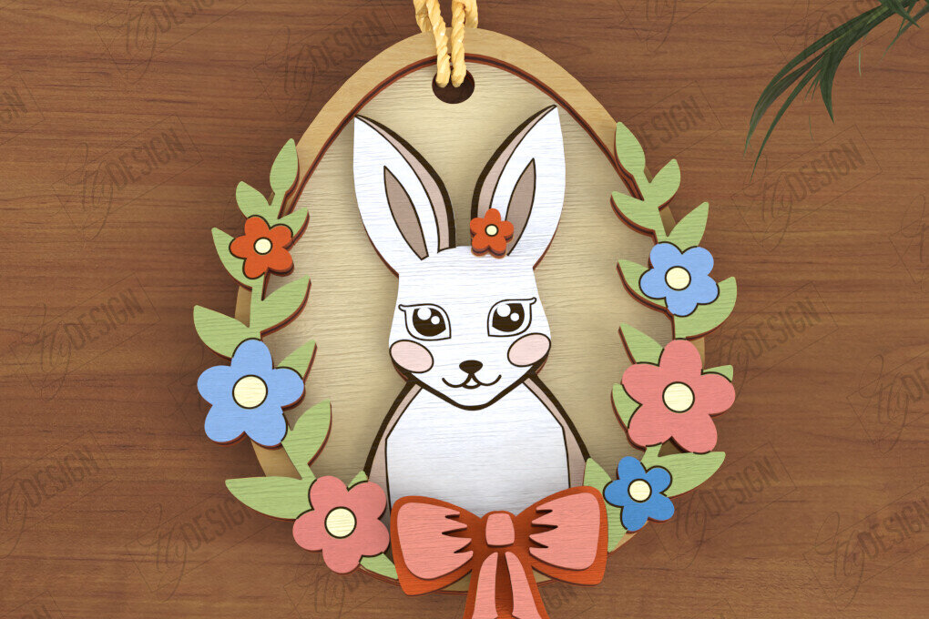 Intra απο ξύλο plywood  Χρώμα wenge 3mm-4mm πάχος - Πασχαλινά Στολίδια | Πασχαλινή κρεμαστή διακόσμηση Δίασταση 6x6 cm INTRAFABR-99617526