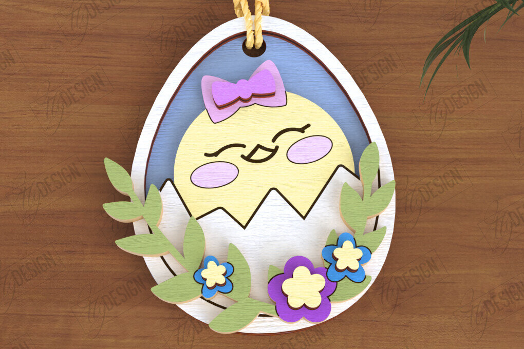 Intra απο ξύλο plywood  Χρώμα wenge 3mm-4mm πάχος - Πασχαλινά Στολίδια | Πασχαλινή κρεμαστή διακόσμηση Δίασταση 6x6 cm INTRAFABR-99384073