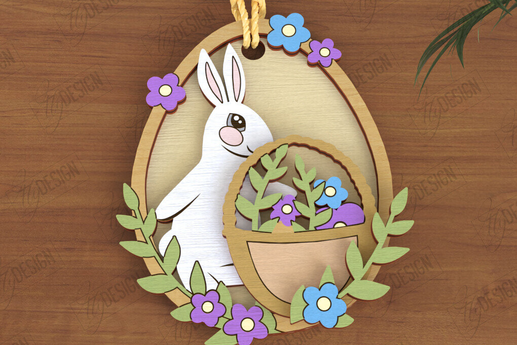 Intra απο ξύλο plywood  Χρώμα wenge 3mm-4mm πάχος - Πασχαλινά Στολίδια | Πασχαλινή κρεμαστή διακόσμηση Δίασταση 6x6 cm INTRAFABR-74660351