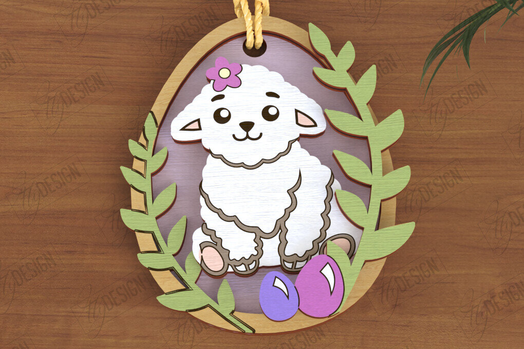 Intra απο ξύλο plywood  Χρώμα wenge 3mm-4mm πάχος - Πασχαλινά Στολίδια | Πασχαλινή κρεμαστή διακόσμηση Δίασταση 6x6 cm INTRAFABR-111848868