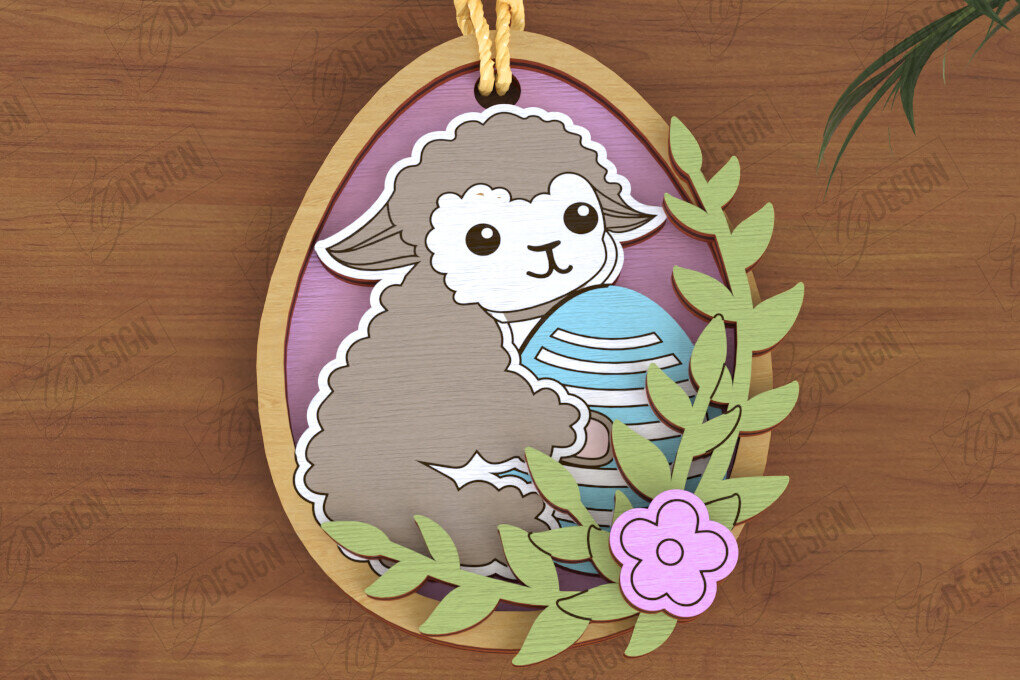 Intra απο ξύλο plywood  Χρώμα wenge 3mm-4mm πάχος - Πασχαλινά Στολίδια | Πασχαλινή κρεμαστή διακόσμηση Δίασταση 6x6 cm INTRAFABR-120421198